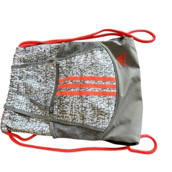 Adidas Alliance II Sackpack 3 Stripe Neon Pink/Gray/Silver String Backpack - Picture 7 of 11